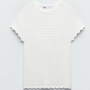 Zara Ivory Textured Knit Top